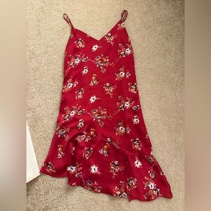 Lulus midi floral red dress
